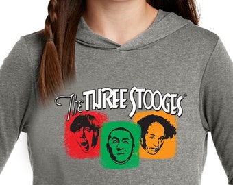 The Three Stooges Colorblock Faces Kid's Perfect Tri-Blend Hoodie 26279ED4-DT139Y