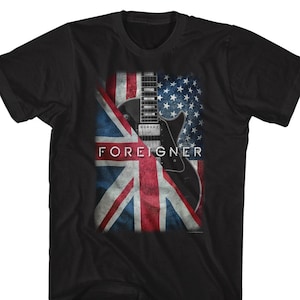 Foreigner Dual Flag Logo Black Shirts