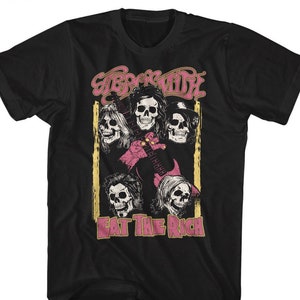 Aerosmith Eat The Rich Logo Black Shirts