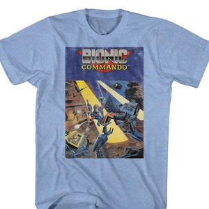 Bionic Commando Cover Adult Light Blue Heather Shirt