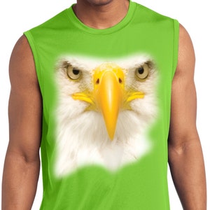 Big Bald Eagle Face Men&#39;s Sleeveless Moisture Wicking Tank Top 17698HL0-ST352