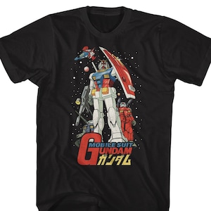 Gundam Outer Space Mobile Suit Logo Black Shirts