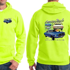 Ford 1967 Mustang Front & Back Print Adult Unisex Hoodie 21278D1-FB-PC90H