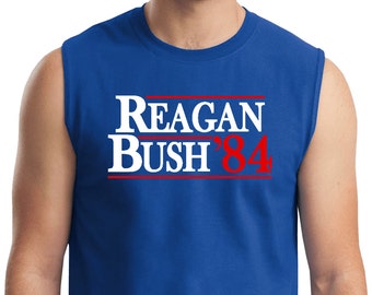 Herren Reagan Bush 1984 Muskel-T-Shirt T-Shirt REAGAN84-2700