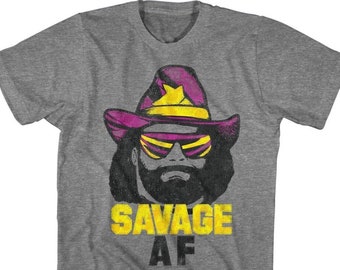 Macho Man Savage AF Camisas gris jaspeado