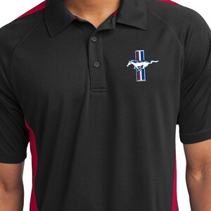 Legend Lives Crest Pocket Print Men&#39;s Ford Micro-Mesh Colorblock Polo Shirt 18146E9-PP-ST685
