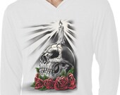 Day of the Dead Candle Skull Lightweight Hoodie Tee T-Shirt 19410HL2-NL6021