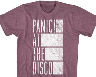 Panic At The Disco Box Logo Heather Red Shirts