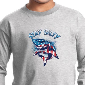 Kid's Stay Salty Shark Camicia a maniche lunghe 23683HD2-PC61YLS