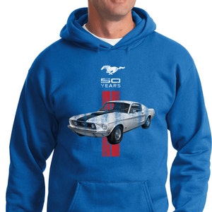 Ford Red Stripe Mustang 50 Years Hoodie 19240E1-PC90H