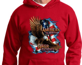 Biker Americano Per Nascita Felpa con Cappuccio 00255D1-PC90H