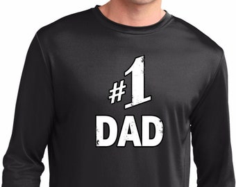 Nummer 1 Dad Men's Moisture Wicking Long Sleeve T-Shirt-1DAD-ST350LS