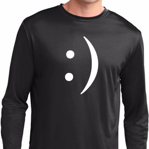 Smile Chat Face Męska Koszulka Z Długim Rękawem I Odprowadzaniem Wilgoci T-shirt-SMILEYCHAT-ST350LS