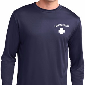 Lifeguard Pocket Print Men's Moisture Wicking Long Sleeve - Etsy