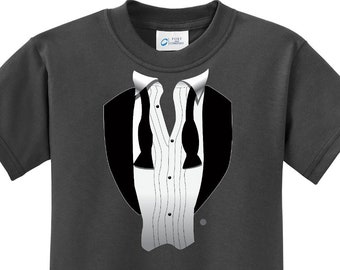 After Party Tuxedo Kid's Long Sleeve Shirt AFTERPARTY-PC61YLS