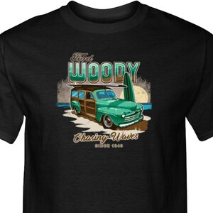 Ford Woody Chasing Waves Since 1946 Tall T-Shirt 23561HD3-PC61T