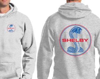 Bleu et rouge Shelby Cobra Front & Back Print Ford unisexe adulte à capuche 18150EL2-FB-PC90H