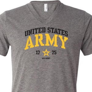 U.S. Army 1775 Grey Tri Blend V-neck T-Shirt 26272ED4-C3415