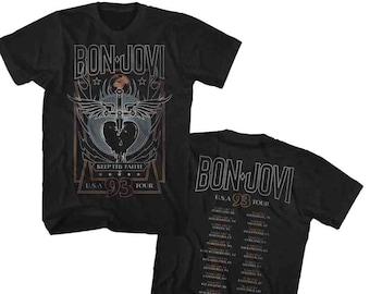 Bon Jovi USA 1993 Tour Camisetas Negras