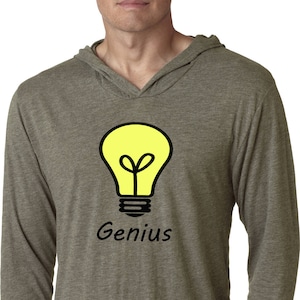 Genius Light Bulb Lightweight Hoodie Tee T-Shirt GENIUS-NL6021
