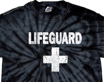 Distressed Lifeguard Spider Tie Dye Tee T-Shirt DISLIFEGUARD-1000S