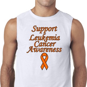 Support Leukemia Cancer Awareness Men&#39;s Sleeveless Tee T-Shirt SLCA-42700