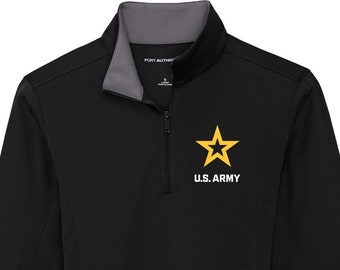 U.S. Army Star White Chest Print Ladies Silk Touch Performance 1/4 Zip 25093ED-PP-LK584