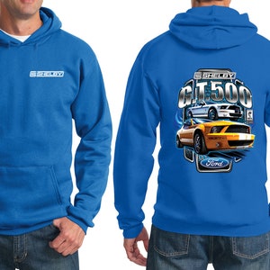 Ford Mustang Shelby Yellow White GT500 Front & Back Print Adult Unisex Hoodie 17931D2-FB-PC90H