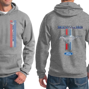 Ford Mustang Stripe Front & Back Print Adult Unisex Hoodie 13732D1-FB-PC90H