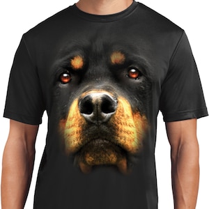 Big Rottweiler Face Men&#39;s Moisture Wicking Tee T-Shirt-18070D0-ST350