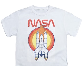 NASA Vintage Space Shuttle Kid's White T-Shirts