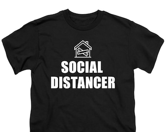 T-shirts noirs pour enfants Social Distancer