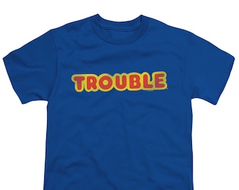 Trouble Vintage Logo Kid's Royal T-Shirts