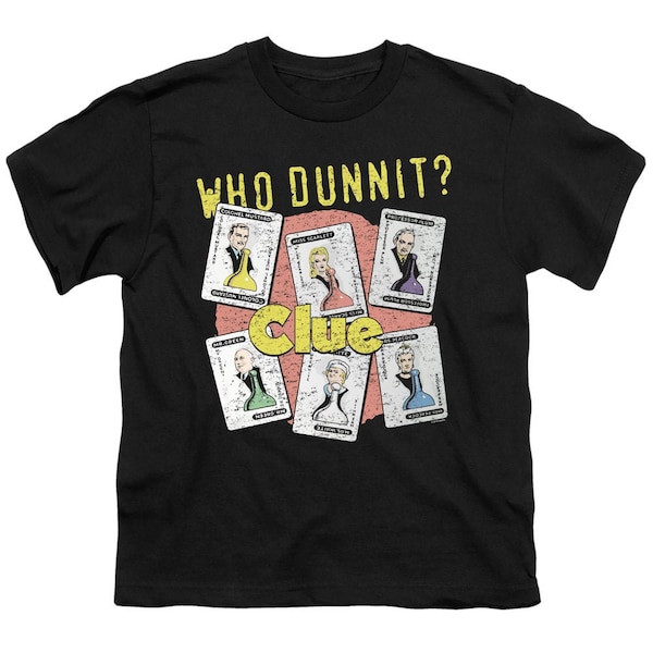 Clue Who Dunnit Kid's Black T-Shirts