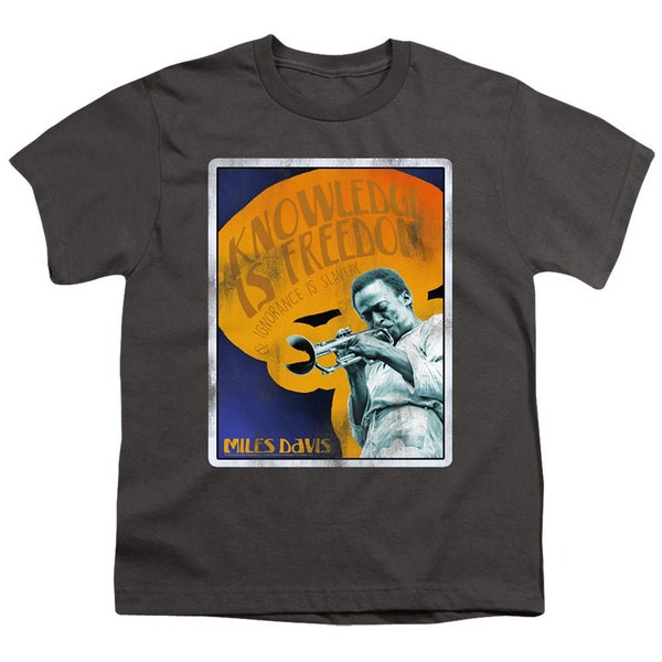 Miles Davis Kowledge Is Freedom & Ignorance Is Slavery Kid's Charcoal T-Shirts