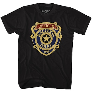 Resident Evil Raccoon City Police Badge Black Shirts