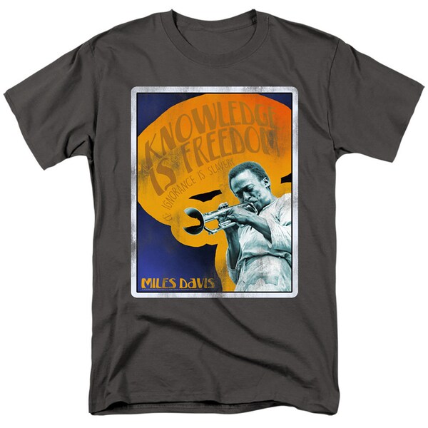 Miles Davis Knowledge Is Freedom & Ignorance Is Slavery Charcoal Shirts