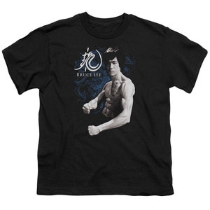 Bruce Lee Dragon Stance Kid's Black T-Shirts