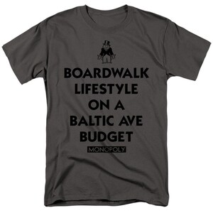 Monopoly Boardwalk Lifestyle Charcoal Shirts