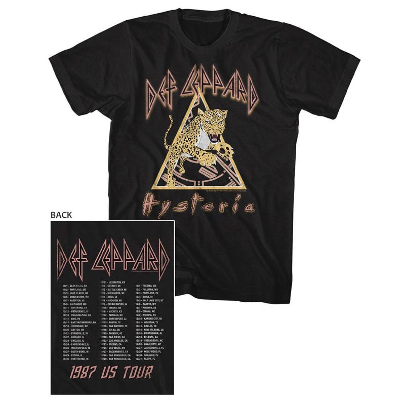 Def Leppard Graphics Def Leppard Hysteria Front & Back Printed Black Shirts - Etsy