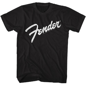Fender White Logo Black Shirts