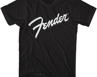 Fender White Logo Black Shirts