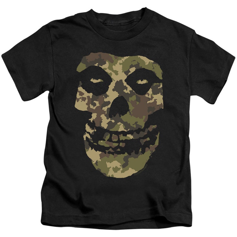 Misfits Camo Skull Kid/'s Black T-Shirts