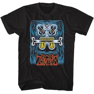Rob Zombie Black T-Shirt – Officially Licensed Blue Beast Graphic Tee for Fans, Rock Horror Band Shirt, Unisex Gift Idea