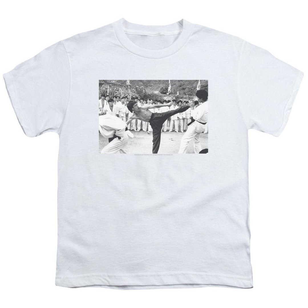 Bruce Lee Kick to the Head Kid's White T-shirts - Etsy