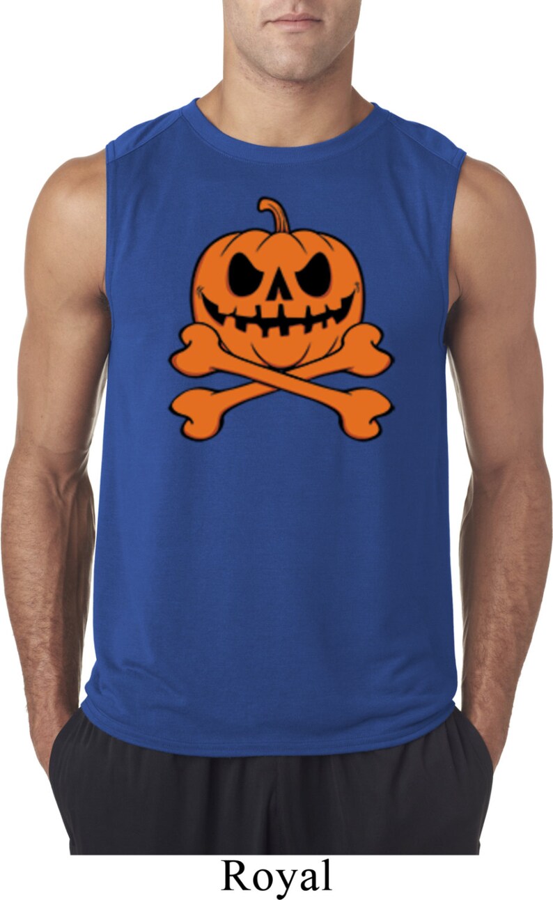 Men/'s Halloween Shirt Pumpkin Skeleton Sleeveless Tee T-Shirt 18774-42700