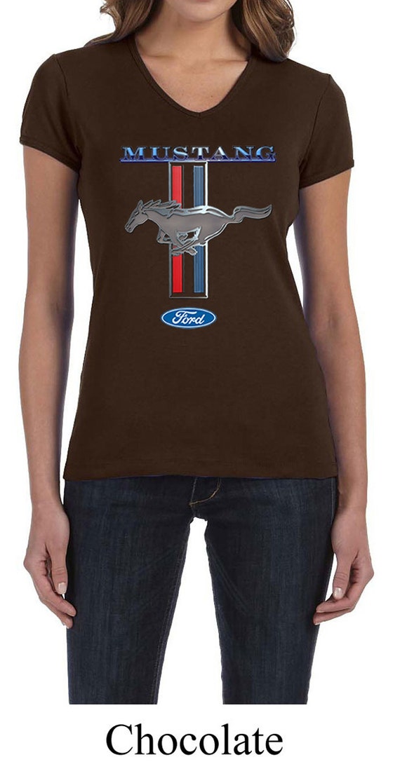 Ladies Ford Mustang Shirt Mustang Stripe V neck Tee T shirt 13732D1 1005 Etsy