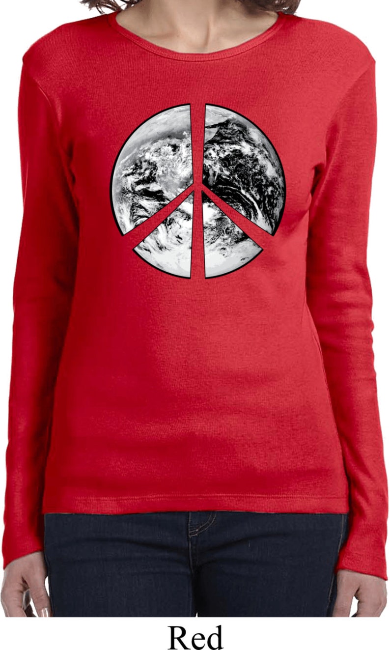 Ladies Peace Earth Long Sleeve T-Shirt EARTH-5001 | Etsy