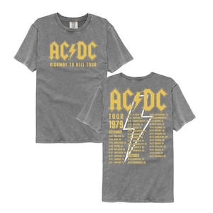 AC/DC Highway to Hell Tour Adult Front & Back Grey Shirt