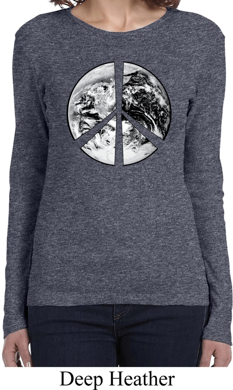 Ladies Peace Earth Long Sleeve T-Shirt EARTH-5001 | Etsy